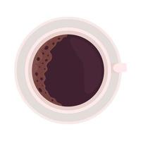 Cup of coffee semi flat color vector object. Aromatic energy drink. Editable element. Full sized item on white. Beverage simple cartoon style illustration for web graphic design and animation