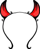 Devil hairband, illustration, vector on white background.