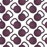 Violet dumbbell ,seamless pattern on white background. vector