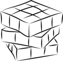 Rubik cube drawing, illustration, vector on white background