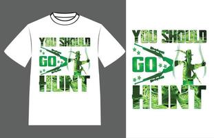 diseño de camiseta de hombre cazador vector