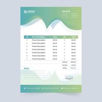 Modern business invoice decoration with price sections and business information. Business invoice template design with abstract shapes. Creative invoice with payment agreement receipt vector. vector