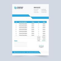 Invoice Template vector with blue and red shapes. Corporate business invoice and purchase agreement receipt vector. Creative business receipt and billing paper decoration vector.