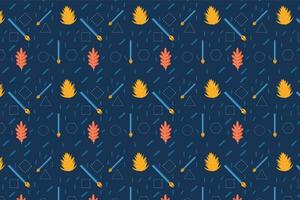 Endless school backdrop pattern design with pen and leaf icons. Repeating educational pattern design for backdrops, wallpapers, and book covers. Seamless education pattern vector on a dark background.