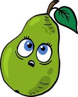 Green pear, illustration, vector on white background