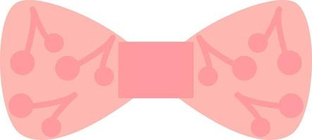 Pink bow with cherries, illustration, vector, on a white background. vector
