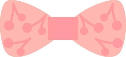 Pink bow with cherries, illustration, vector, on a white background. vector