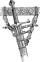 empuñadura de espada, ilustración vintage. vector