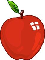 Red apple , illustration, vector on white background