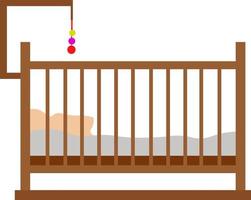 Baby crib, illustration, vector on white background.