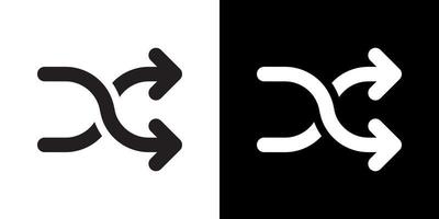 Shuffle song icon vector. Music media player elements in round shape vector