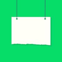 Torn blank paper, sticky note icon vector in flat style