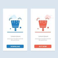 Broom Dustpan Sweep  Blue and Red Download and Buy Now web Widget Card Template vector