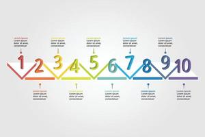 triangle graph chart template for infographic for presentation for 10 element vector