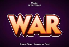 war text effect with graphic style and editable. vector