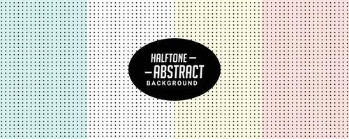 Geometric black and colorful abstract dotted circle halftone shape vector