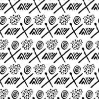 Seamless hand drawn pattern with different spots. Abstract strokes texture for fabric, paper, textile, apparel. Vector illustration