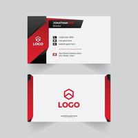 Modern Business Card Design With Black And Red Gradients vector