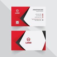 Modern Business Card Design With Black And Red Gradients vector