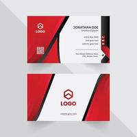 diseño de tarjeta de visita abstracta creativa con degradados negros y rojos vector