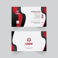 diseño de tarjeta de visita abstracta creativa con degradados negros y rojos vector