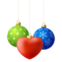 love heart christmas bauble ball png