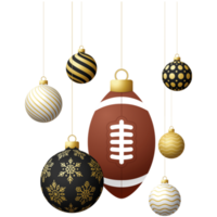 american football sport christmas ball bauble isolated png