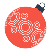 Flache Weihnachtskugel png