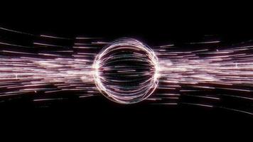 collision de particules de fond abstrait sur fond noir central video