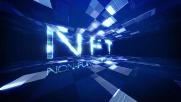 NFT text Science technology 3D cinematic title background video