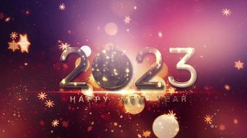 Loop 2023 Happy New Year  golden text aniamtion video
