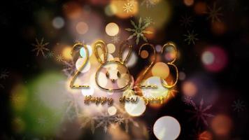 Loop 2023 Happy New Year with rabbit face video