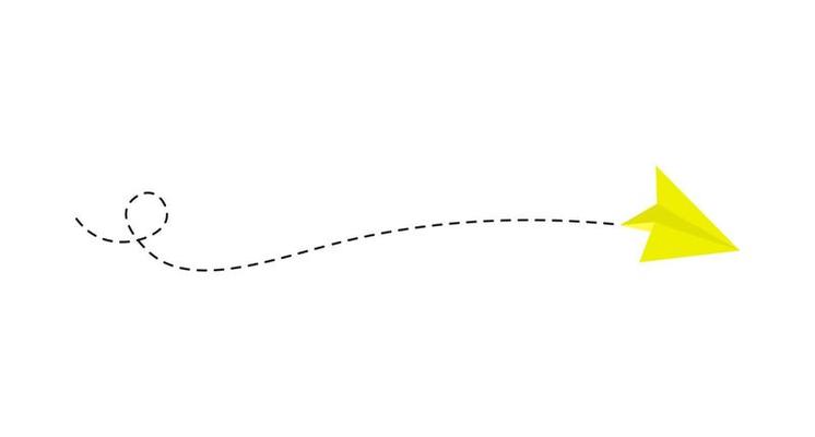Dashed Line Paper Airplane Route