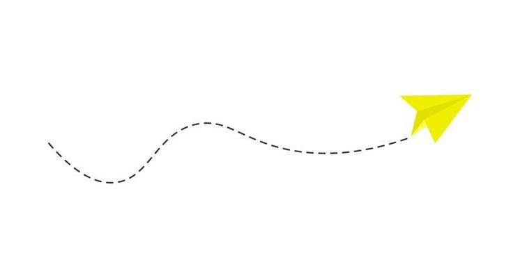 Dashed Line Paper Airplane Route