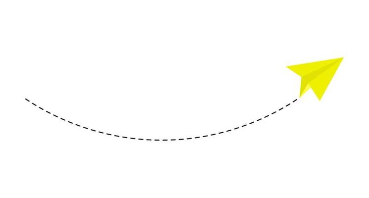 Dashed Line Paper Airplane Route