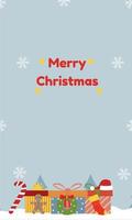 Paper greeting card christmast with gift funny vector