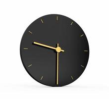 Premium Gold Clock icon isolated half past Nine o clock black icon 9 30 or 21 30 o'clock Time icon nine thirty 3d illustration photo