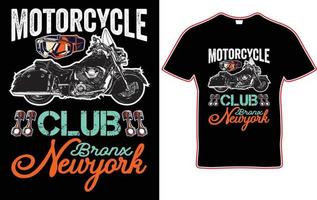 diseño de camisetas del club de motos bronx newyork. diseño de camiseta de moto. vector