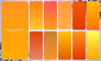 set of bright orange and yellow gradients vector