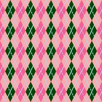 seamless pink and green argyle pattern with dashed lines vector