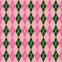 seamless pink and green argyle pattern with dashed lines vector