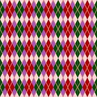 seamless red and green argyle pattern with dashed lines vector