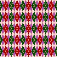 seamless red and green argyle pattern with dashed lines vector