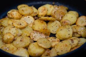 Farmers Breakfast with ham eggs and fried potatoes photo