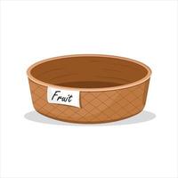 PrintEmpty meal trays. Cartoon food dish tray, wooden circle restaurant isolated vector illustration of empty tray for food.  The feeding tray is empty.