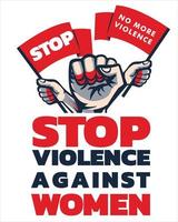 International day for the elimination of violence against woman. with fist vector