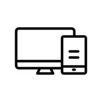 Computer line icon illustration. icon illustration related to electronic, technology. Simple vector design editable. Pixel perfect at 32 x 32