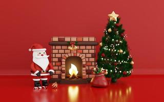 3D Illustration of Merry Christmas photo