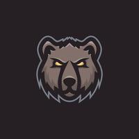 oso cabeza animal logo mascota vector