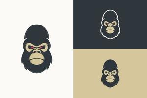 gorilla head animal logo mascot vector